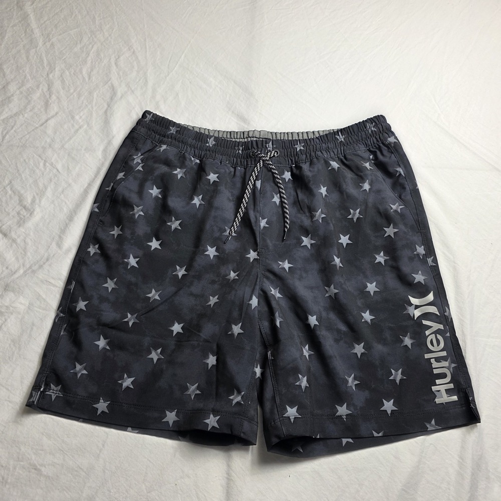 Hurley Men's  siwm trunks Star Printed athletic Compression Liner large